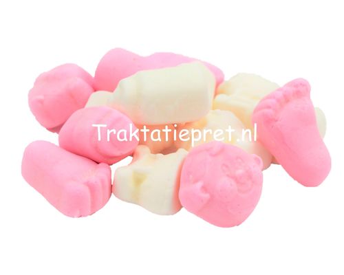 Babymix snoep roze/wit, zak 1 kg